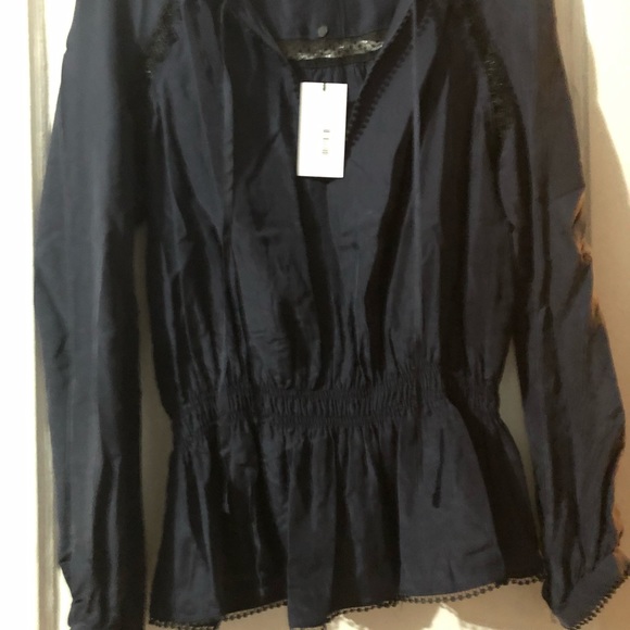 Derek Lam 10 Crosby Navy Top - Picture 3 of 7